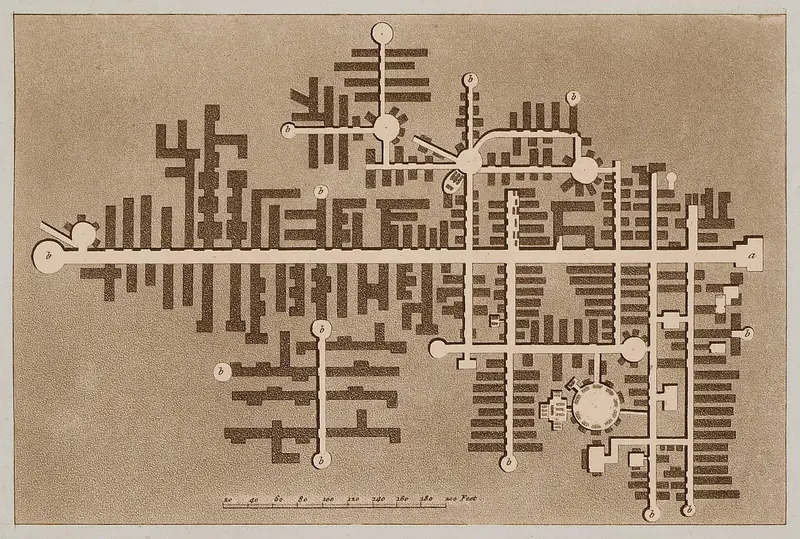 Map: Map of the Ancient City of Selinunte in Sicily Wilkins William 1807