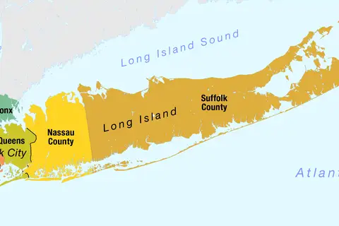 Map: Map of the Boroughs of New York City and the Counties of Long Island