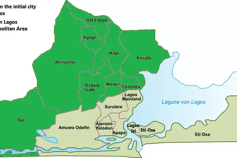 Map: Map of the Local Government Areas of Lagos