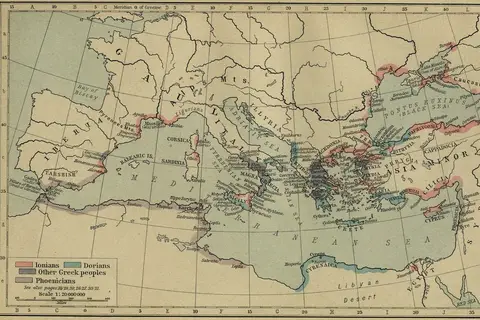 Map: Map of the Mediterranean Sea 550 BC