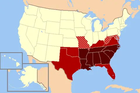 Map: Map of the Southern United States Modern Definition