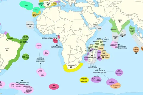 Map: Map of the Territorial Waters of the Atlantic and Indian Ocean