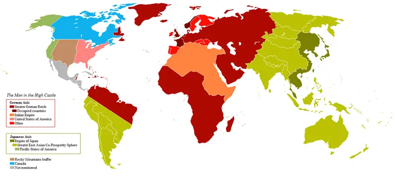 Map: Map of the TV Series Man in the High Castle by Phillip K Dick