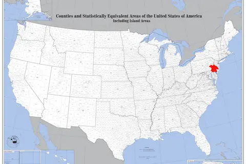 Map: Map of the Usa Highlighting the Delaware Valley