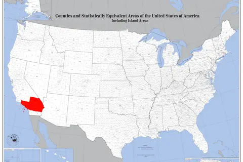 Map: Map of the Usa Highlighting the Greater Los Angeles Area