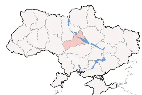 Map: Map of Ukraine Political Simple Oblast Tscherkasy