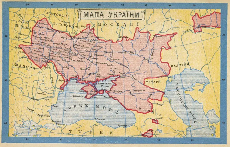 Map: Map of Ukraine Postcard 1919