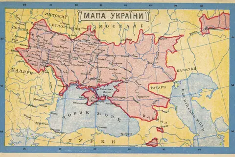 Map: Map of Ukraine Postcard 1919