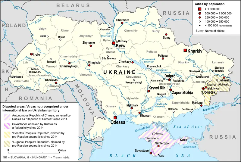 Map: Map of Ukraine with Cities