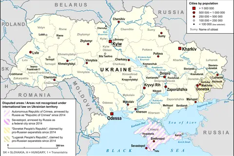 Map: Map of Ukraine with Cities