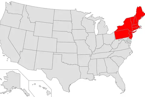 Map: Map of Usa Highlighting Northeast