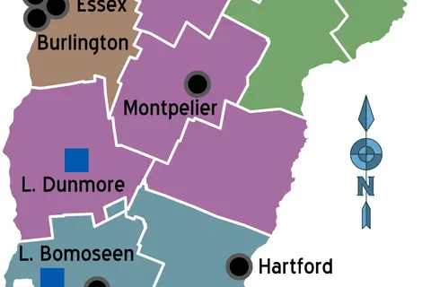 Map: Map of Vermont Regions