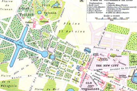 Map: Map of Versailles in 1789 by William R Shepherd Died 1934