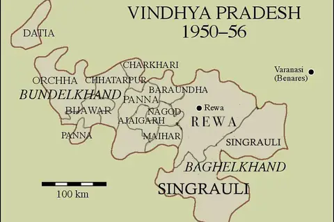 Map: Map of Vindhya Pradesh