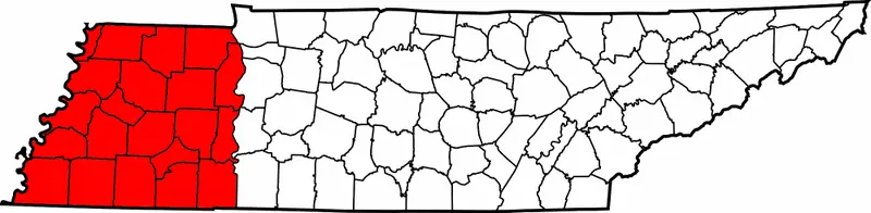 Map: Map of West Tennessee Counties