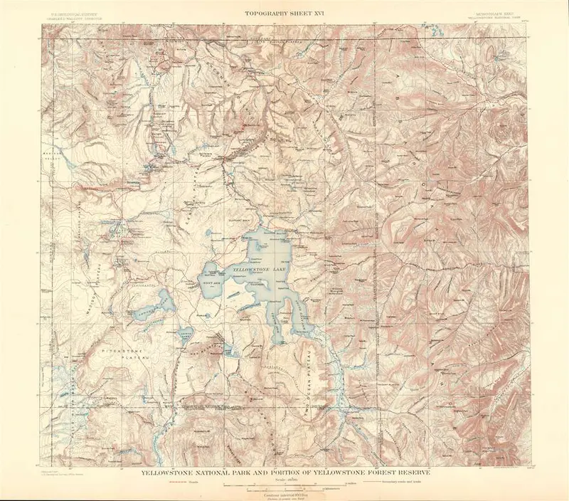 Map: Map of Yellowstone National Park c. 1904