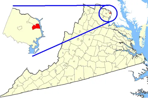 Map: Map Showing Alexandria City Virginia