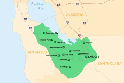 Map: Map Silicon Valley Cities