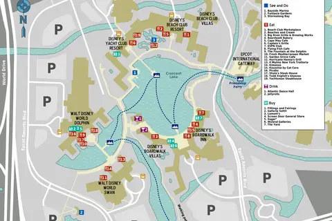 Map: Map Walt Disney World Epcot Resorts