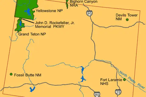 Map: Map Wyoming Nps Sites Usa
