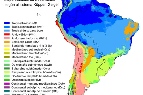 Map: Mapa Climtico de Sudamrica Kppengeiger
