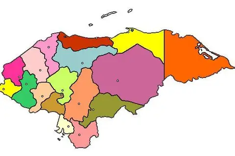 Map: Mapa de Honduras Con Sus Departamentos