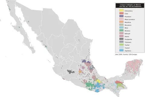 Map: Mapa de Lenguas de Mxico 100 000
