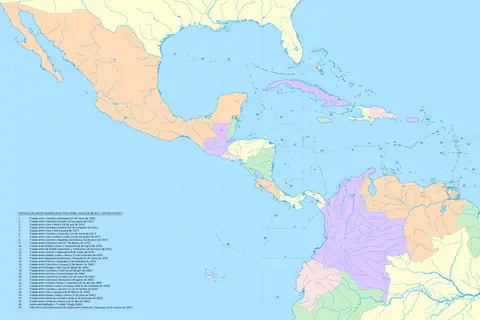 Map: Mapa del Caribe Lmites Marinos