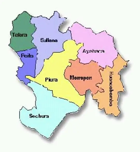 Map: Mapa del Departamento de Piuraper