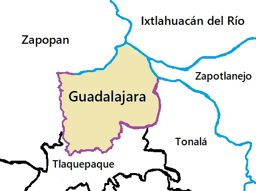 Map: Mapa del Municipio de Guadalajara Jalisco Mxico