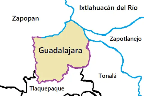 Map: Mapa del Municipio de Guadalajara Jalisco Mxico