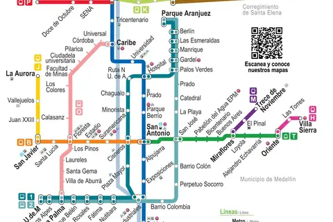 Map: Mapa Metro de Medelln Actual