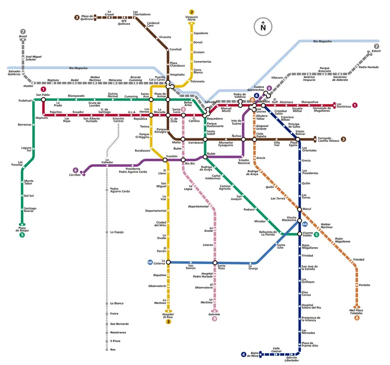 Map: Mapa Metro de Santiago