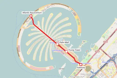 Map: Mappa Monorotaia Palm Jumeirah