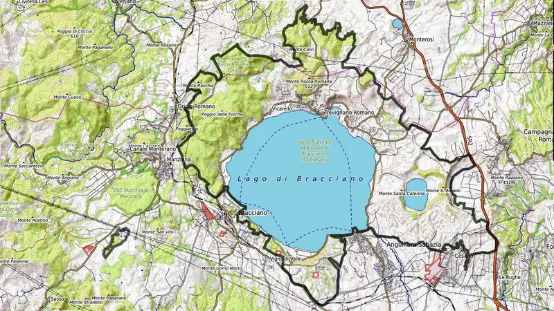 Map: Mappa Parco Naturale Regionale Di Braccianomartignano