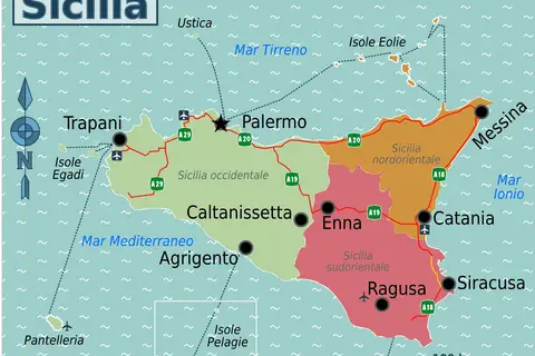 Map: Mappa Turistica Sicilia