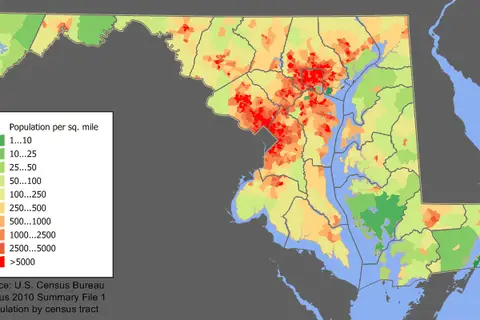 Map: Maryland Population Map