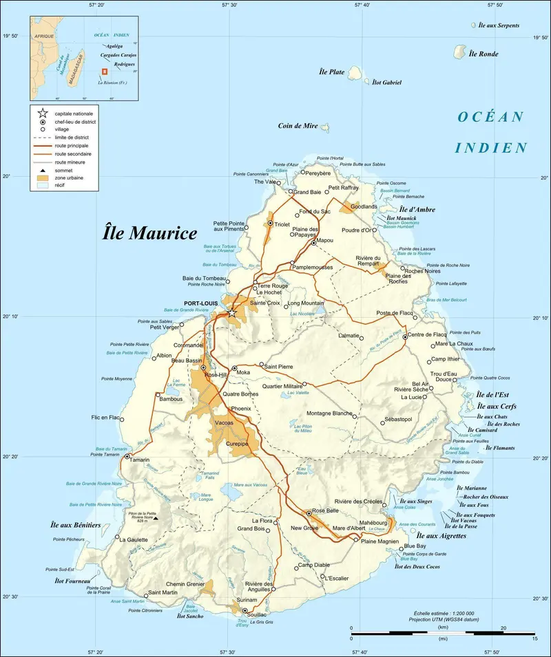 Map: Mauritius Island Mapfr