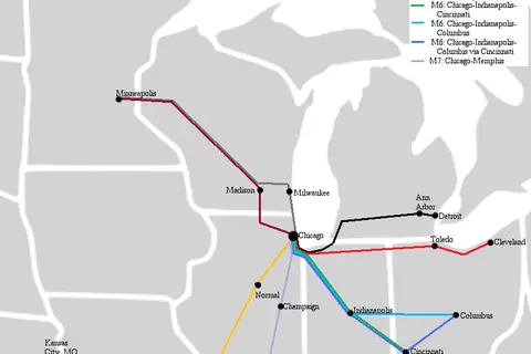 Map: Megabus United States Map Midwest Network