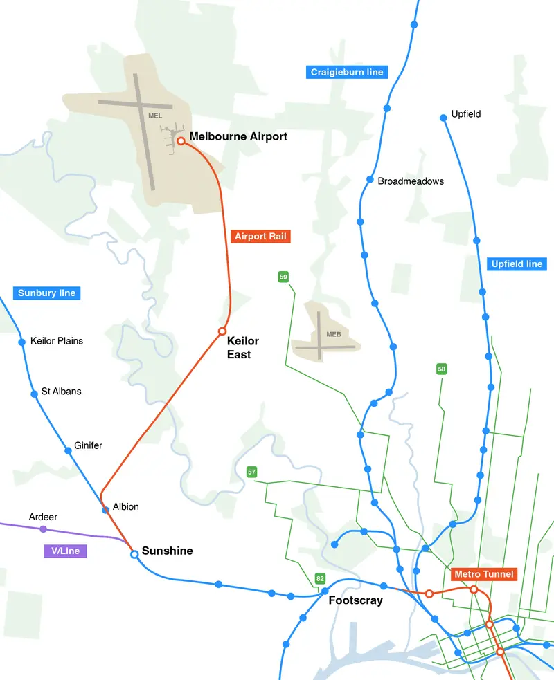 Map: Melbourne Airport Rail Link Map