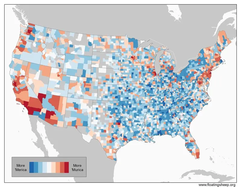 Map: ‘Merica vs ‘Murica around the country via twitter