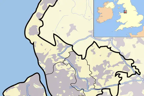 Map: Merseyside Outline Map with Uk