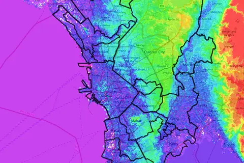 Map: Metro Manila Elevation Map