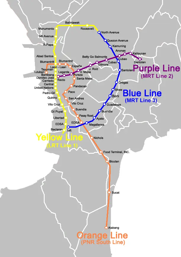 Map: Metro Manila Railway Map 2011