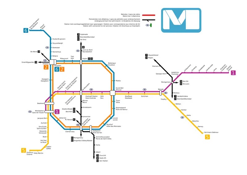 Map: Metro Map of Brussels