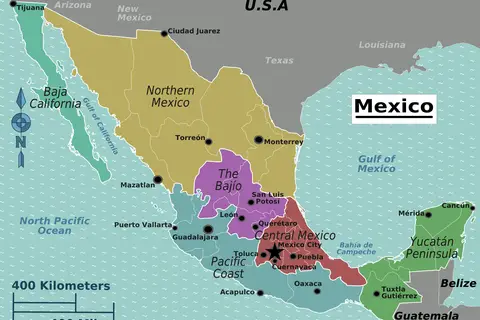 Map: Mexico Regions Map