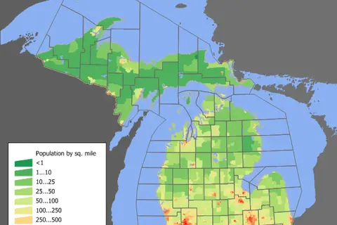 Map: Michigan Population Map