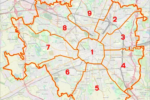 Map: Milano Mappa Municipi