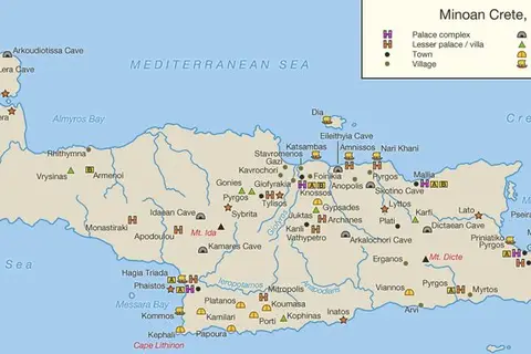 Map: Minoan Crete, c. 3650 – c. 1170 BC