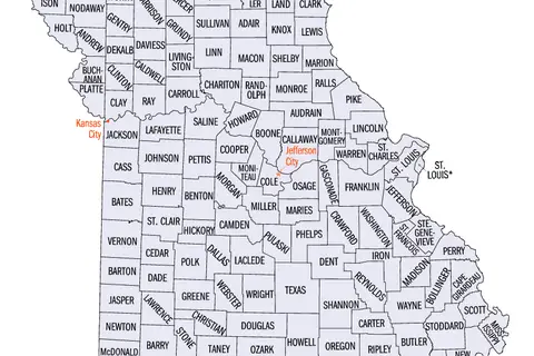Map: Missouri Counties Map